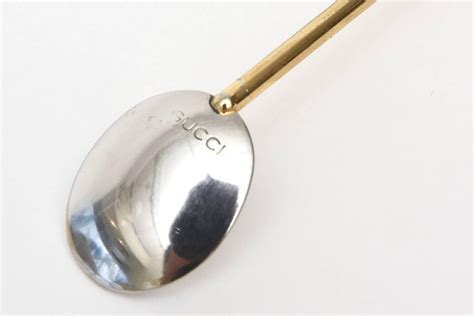 gucci spoons gold|Set of 6 Italian Hallmarked Gucci Gold Plated/ Silver  .